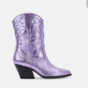 Dolce vita electric violet leather cowboy boots